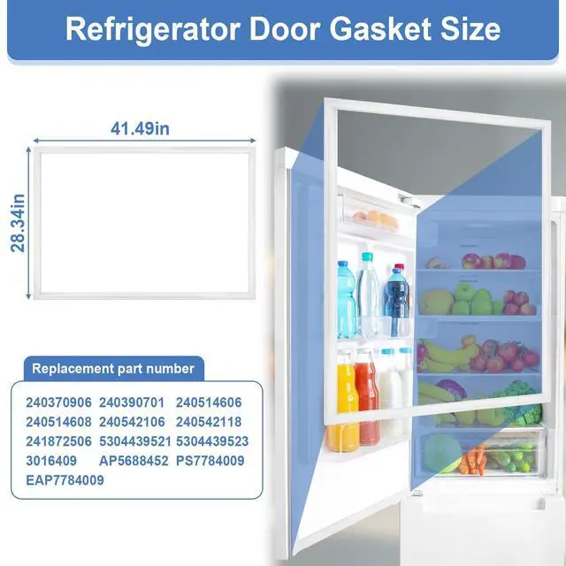 Alt view image 4 of 7 - 241872513 Refrigerator Door Gasket Compatible with Frigidaire Kenmore Gibson Freezer Door Gasket Seal Replace 240370906 240390701 240514606 240514608 240542106 240542118