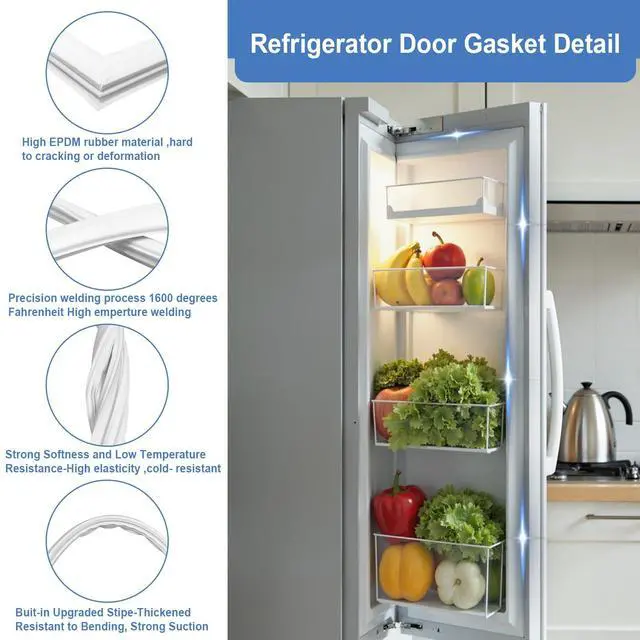 Alt view image 5 of 7 - 241872513 Refrigerator Door Gasket Compatible with Frigidaire Kenmore Gibson Freezer Door Gasket Seal Replace 240370906 240390701 240514606 240514608 240542106 240542118