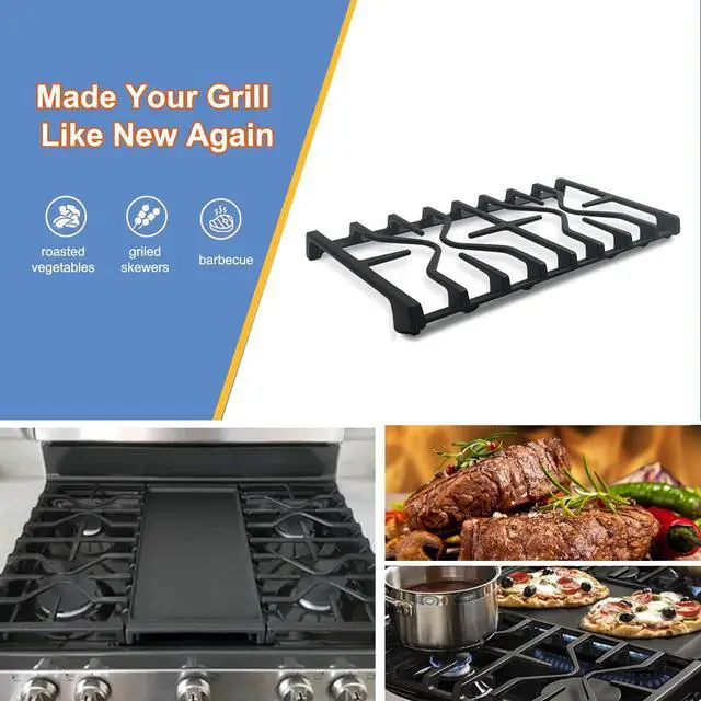 Alt view image 7 of 7 - Upgraded WB31X27151 Stove Grate Replacement for GE Stove Parts, 2 Pack | Cast Iron Side Burner Grate Surface Cooktop for General Electric Gas Range Parts, JGBS66REKSS, JGB700SEJ4SS, WB31X24736 Rack