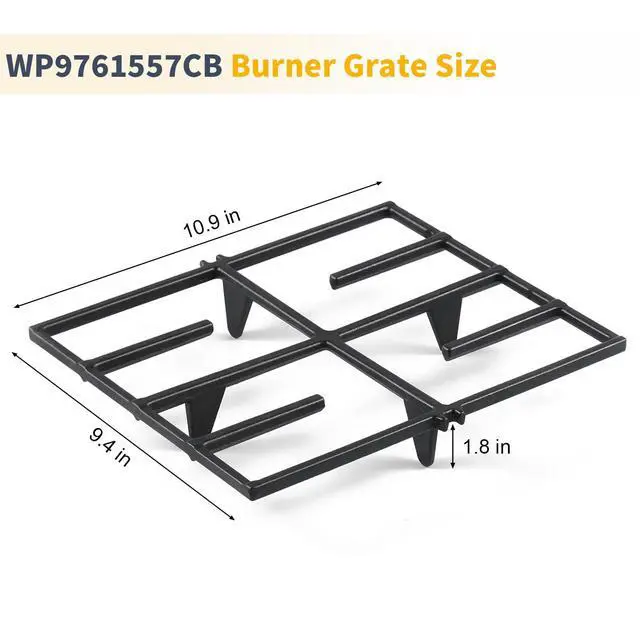 Alt view image 2 of 6 - WP9761557CB Small Burner Grate Replacement Parts for KitchenAid Gas Stove Parts Top Grate 9761557CB KGSS907SSS02 KGSS907SSS03 KGRS807SSS01 KitchenAid Whirlpool Range Cooktop Parts Insert Rack