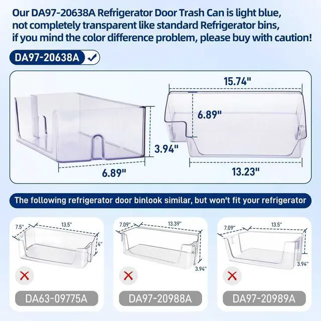 Alt view image 5 of 7 - DA97-20638A Refrigerator Door Shelf Compatible with Samsung Refrigerator Right Door Shelf, Refrigerator Door Shelf Replacement Models RS22T5201SR, RS27T5200SR, RS27T5561SR, and More (1Pack)