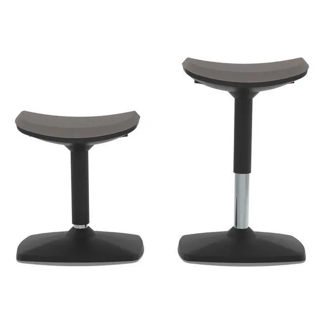 Alt view image 6 of 7 - Adjustable-Height Active Motion Stool w/Saddle Seat - Flexible Seating for School Classroom, Office or Home - Gray (LNT-NUS500-GR-SO)