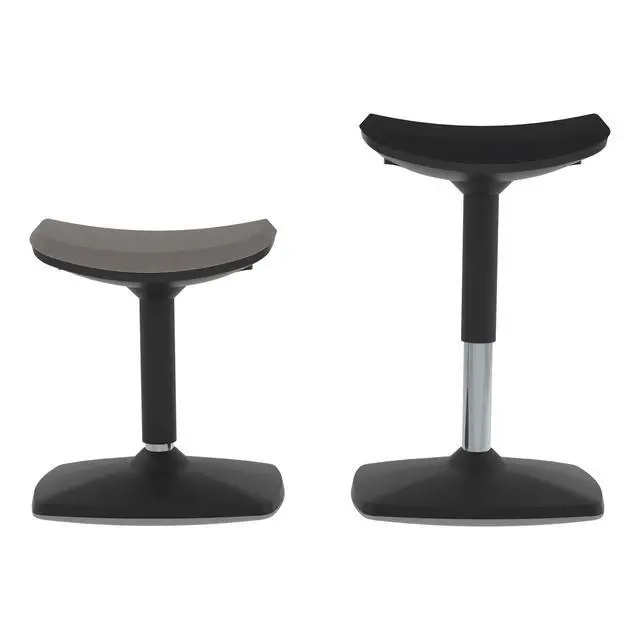 Alt view image 7 of 7 - Adjustable-Height Active Motion Stool w/Saddle Seat - Flexible Seating for School Classroom, Office or Home - Gray (LNT-NUS500-GR-SO)