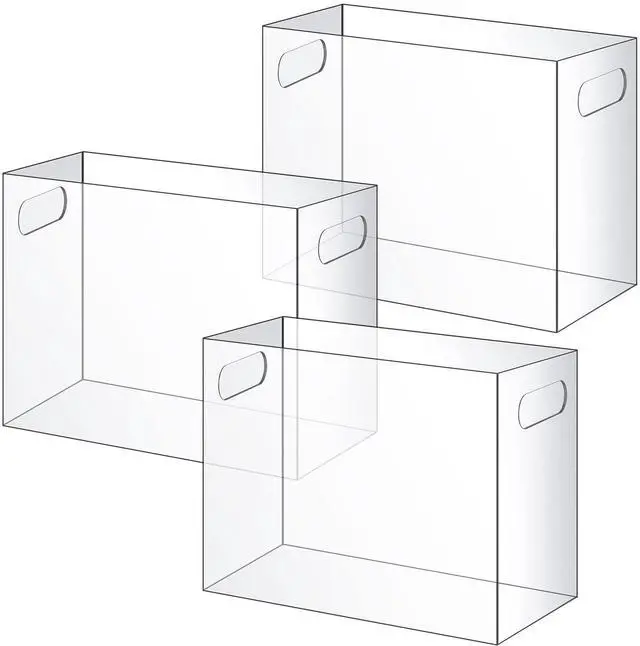 Main image of 3 Pcs Acrylic File Organizer Acrylic Desktop File Box with Handle Hanging Folder Clear Holder Filing Box for Office Home School Letter Size Folder Storage, 12.2 x 5.5 x 9.4 Inch