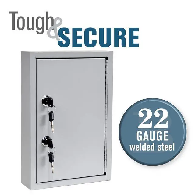 Alt view image 4 of 7 - STEELMASTER by 30 Key Cabinet - Dual Lock Control Key Box - Welded 22 Gauge Steel Construction - Scratch Resistant - Write-On Key Tags for Easy Identification