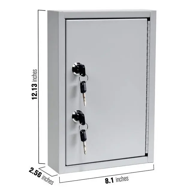 Alt view image 3 of 7 - STEELMASTER by 30 Key Cabinet - Dual Lock Control Key Box - Welded 22 Gauge Steel Construction - Scratch Resistant - Write-On Key Tags for Easy Identification
