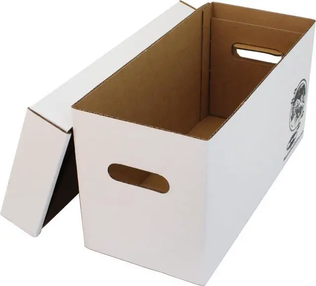 Alt view image 2 of 7 - 7" 45rpm Vinyl Record Storage Box - Heavy Duty Cardboard with Removable Lid - Holds up to 200 7" Records - 5 Boxes #07BC09HD
