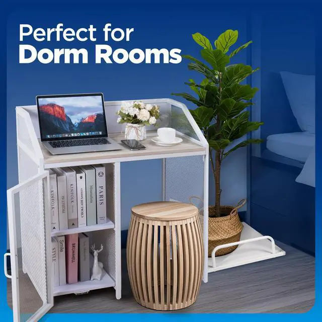 Alt view image 2 of 7 - Printer Stand with Shelving for Storage, USB-C, USB-A, & AC Plugs Space-Saving Open Storage Compartment with Removeable Tray for Paper Shredder/Mini Fridge/Stool for Home or Office
