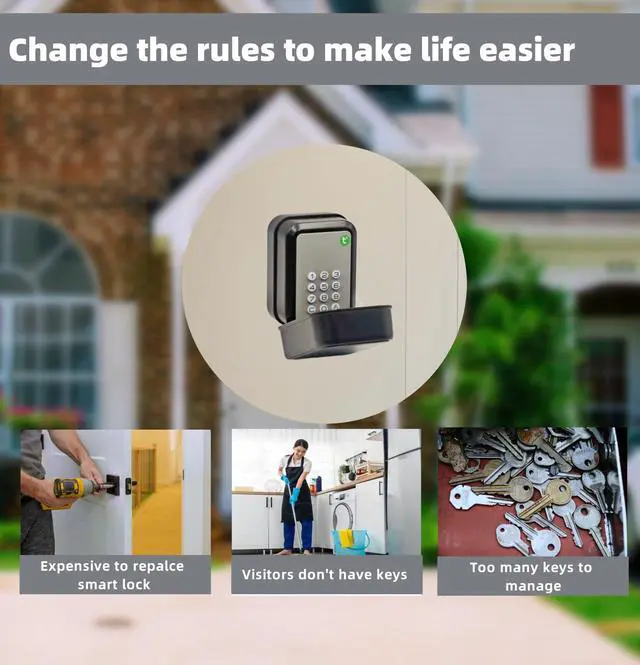 Alt view image 3 of 5 - Smart Key Lock Box for Outdoor, Waterproof Key Safe with Code, APP Bluetooth Control Lockbox