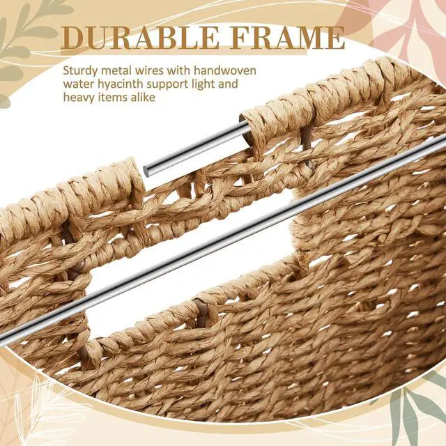 Alt view image 6 of 7 - Rolling Hanging File Box, Water Hyacinth Wicker Basket File Organizer Letter/legal Size Collapsible Woven Hanging Filing Cabinet with Lid and Locking Wheels for Office/home Decor, 17 x 15 x 14 in