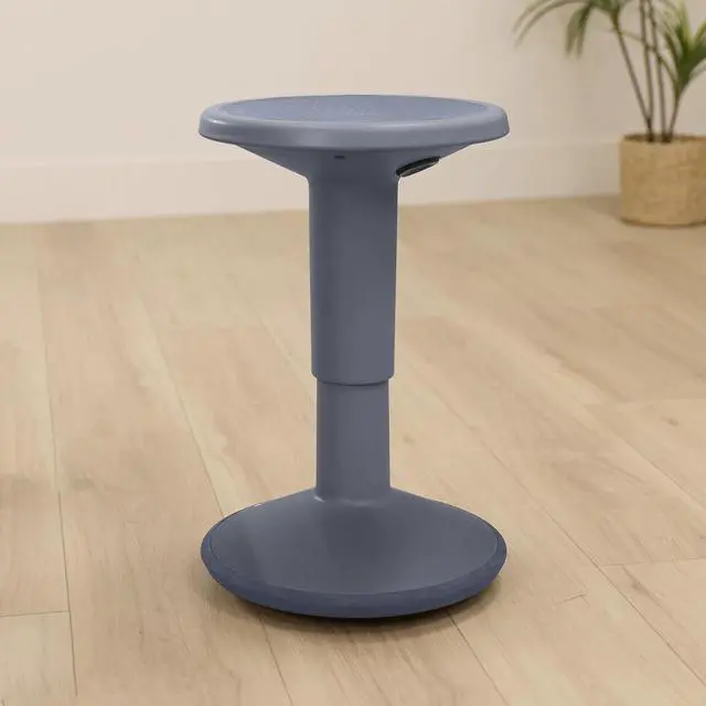 Alt view image 2 of 7 - Adjustable Height Active Learning Wobble Stool, Flexible Seating, Grey