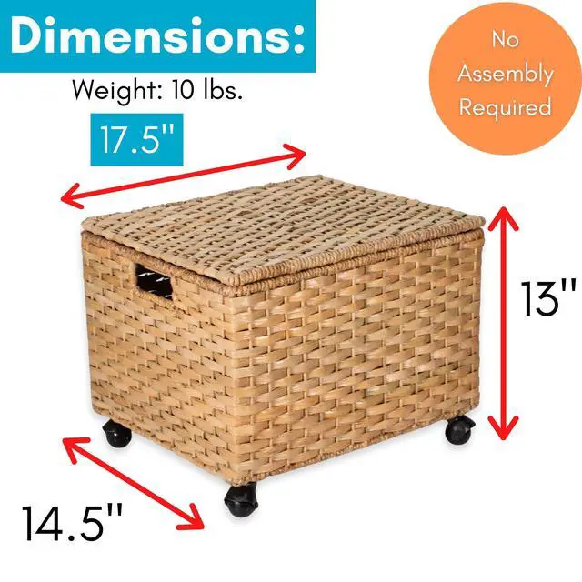 Alt view image 3 of 7 - Seagrass Rolling File Cabinet | Office Storage | Home | Natural