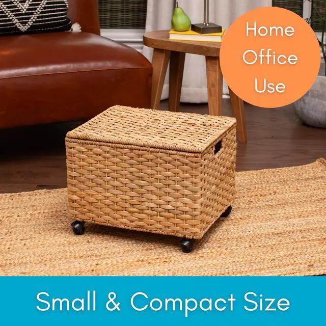 Alt view image 5 of 7 - Seagrass Rolling File Cabinet | Office Storage | Home | Natural