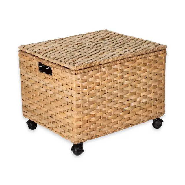 Alt view image 7 of 7 - Seagrass Rolling File Cabinet | Office Storage | Home | Natural