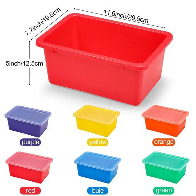 Alt view image 3 of 7 - 24 Pcs Plastic Small Cubby Bins with Lids Toy Storage Bins Classroom Storage Organizer Containers Books Bins With 15 Sheets Self Adhesive Labels for Classroom School Supplies(Multicolor)