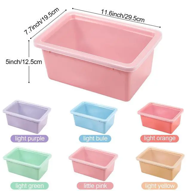 Alt view image 2 of 7 - 24 Pcs Plastic Small Cubby Bins with Lids Toy Storage Bins Classroom Storage Organizer Containers Books Bins With 15 Sheets Self Adhesive Labels for Classroom School Supplies(Macaron)