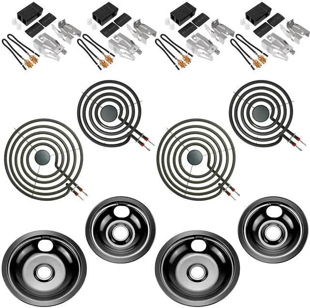 Main image of 5304430149 5304430150 Porcelain Drip Pan & MP22YA Electric Range Burner Element Unit & 330031 Surface Element Receptacle Kit For Frigidaire Kenmore Range Oven Replace 318067041 318067051 by
