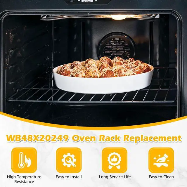 Alt view image 6 of 7 - 2PCS WB48X20249 Oven Rack Compatible with GE Stove Oven Parts Oven, 23.7 x 16 Inches, 304 Stainless Steel Oven Wire Rack Replacement for Hotpoint Stove Parts Oven Rack