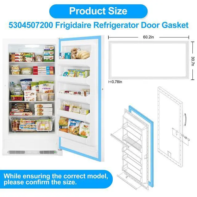 Alt view image 2 of 7 - UPGRADED 5304507200 Refrigerator Door Gasket Compatible with Frigidaire Freezer Door Gasket 5304408631 5304507214 216522309 216522310 216522359 Door Gasket Seal For Kenmore Refrigerator Door Gasket