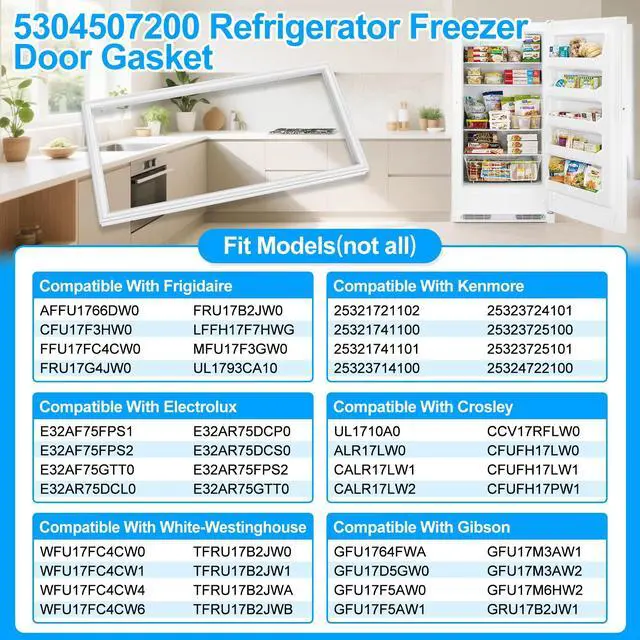 Alt view image 4 of 7 - UPGRADED 5304507200 Refrigerator Door Gasket Compatible with Frigidaire Freezer Door Gasket 5304408631 5304507214 216522309 216522310 216522359 Door Gasket Seal For Kenmore Refrigerator Door Gasket