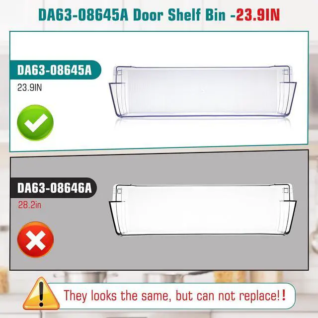 Alt view image 2 of 7 - DA63-08645A Refrigerator Door Shelf 2Pack, RT18M6215SR Door Shelf | Compatible with samsung Refrigerator Model: RT18M6215SR RT18M6215SG RT18M6213SR, RT18M6215SG/AA shelf Replace for 4864777