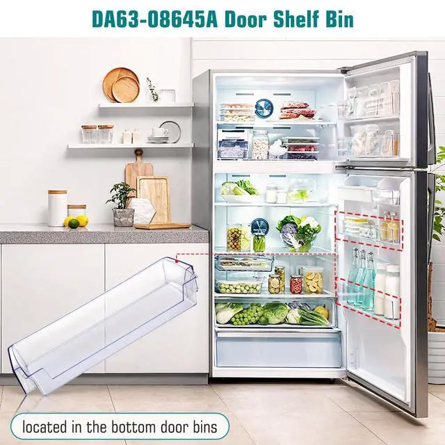 Alt view image 5 of 7 - DA63-08645A Refrigerator Door Shelf 2Pack, RT18M6215SR Door Shelf | Compatible with samsung Refrigerator Model: RT18M6215SR RT18M6215SG RT18M6213SR, RT18M6215SG/AA shelf Replace for 4864777