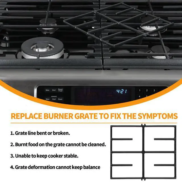 Alt view image 6 of 7 - WP9761557CB Stove Burner Grate Replacement Parts for KitchenAid Stove Cast Iron Grate KGRS807SSS KGSS907SSS Kitchen Aid Whirlpool Gas Range Cooktop Surface Burner Grate Stove Top Grate Rack
