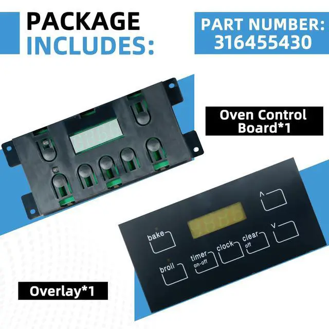 Alt view image 3 of 6 - 316455430 Oven Range Stove Clock Control Board Replacement Compatible with Kenmore Replaces 1197179 AP3959388