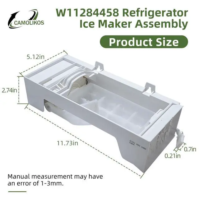 Alt view image 2 of 7 - W11284458 Refrigerator Ice Maker with 4-Pin Female Connector Fits for Whirlpool W11088559 Ice Maker Replace 4961086 AP6809232 PS12584610 EAP12584610 NTXA001WA1