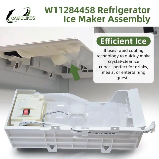 Alt view image 5 of 7 - W11284458 Refrigerator Ice Maker with 4-Pin Female Connector Fits for Whirlpool W11088559 Ice Maker Replace 4961086 AP6809232 PS12584610 EAP12584610 NTXA001WA1