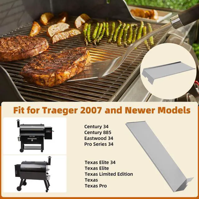 Alt view image 3 of 7 - 304 Stainless Steel Drip Pan for Traeger Pro 34, BCA006 KIT0786 | Heavy-duty 304 stainless grease tray for select Traeger 34 grills; replaces BCA006/KIT0786. Check 32.5 x 15.5 in size