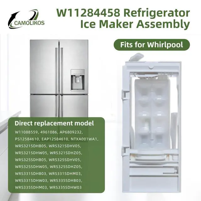 Alt view image 6 of 7 - W11284458 Refrigerator Ice Maker with 4-Pin Female Connector Fits for Whirlpool W11088559 Ice Maker Replace 4961086 AP6809232 PS12584610 EAP12584610 NTXA001WA1