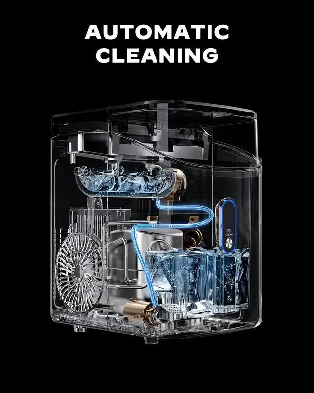 Alt view image 5 of 7 - Nugget Ice Maker Countertop, Pebble Ice Maker with Soft Chewable Ice, One-Click Operation Ice Machine with Self-Cleaning, 33lbs/24H for Home,Kitchen,Office