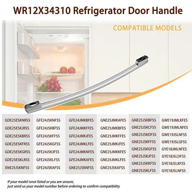 Alt view image 4 of 7 - WR12X34310 Refrigerator Door Handle, Stainless Steel Freezer Door Handle, Fits for GE GFE24JSKNFSS GWE19JMLKFES GNE25JSKCFSS GDE25ESKNRSS & GNE25JSKAFSS, Models PS16220203