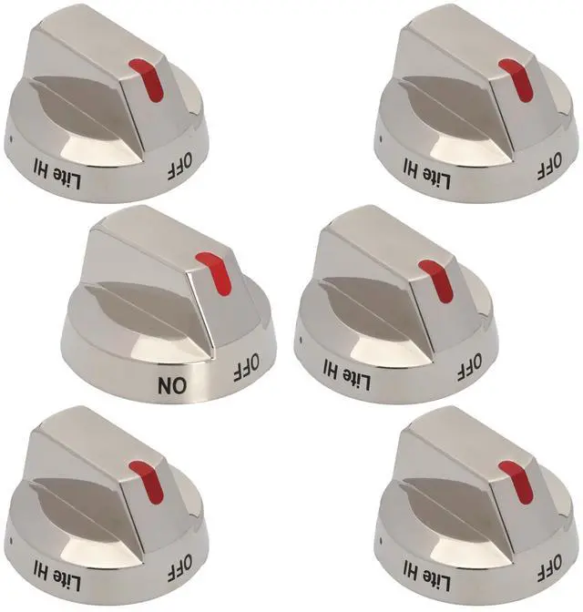 Main image of NX58R9421SS NX58N9420SG NX58R9421ST NX58R9421SG NX58M9420SS Knobs | Replaces DG94-01712B DG94-01713B Knobs (5*DG94-01712B Burner Knob,1*DG94-01713B Light Knob) for Samsung Gas Stove