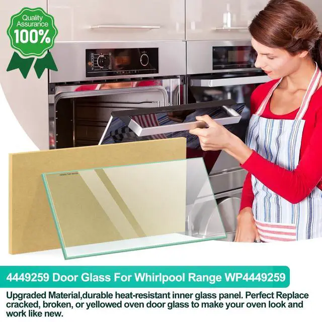 Alt view image 6 of 6 - Upgraded WP4449259 Oven Door Glass Replacement Compatible w/Whirlpool 4449259 Oven Inner Door Glass, 20x10" Wall Oven Inner Glass for KitchenAid Oven Door Glass KDRP463LSS08, KEBC107KSS03