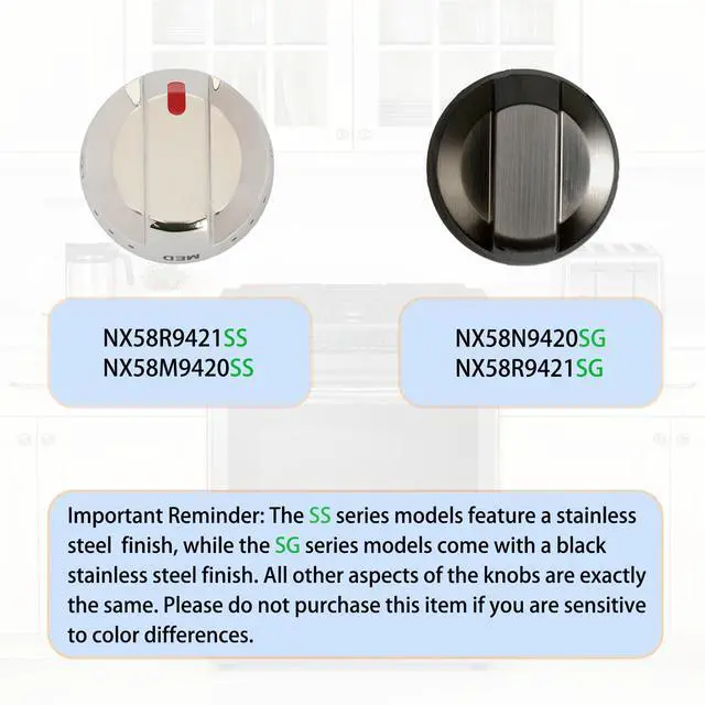 Alt view image 3 of 7 - NX58R9421SS NX58N9420SG NX58R9421ST NX58R9421SG NX58M9420SS Knobs | Replaces DG94-01712B DG94-01713B Knobs (5*DG94-01712B Burner Knob,1*DG94-01713B Light Knob) for Samsung Gas Stove