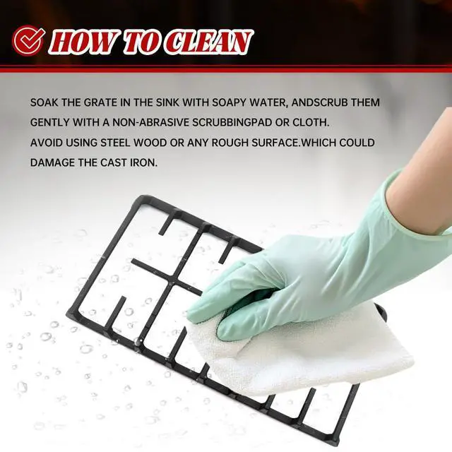 Alt view image 5 of 7 - DG94-00937A Cast Iron Gas Stove Grate Replacement for Samsung Gas Stove top Support Parts NX58H9500WS NX58H5600SS NX58R5601SS Samsung Gas Range Surface Burner Grates Replacement Parts 1 Pack