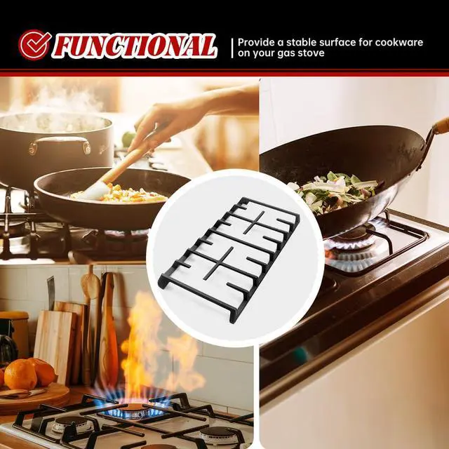Alt view image 6 of 7 - DG94-00937A Cast Iron Gas Stove Grate Replacement for Samsung Gas Stove top Support Parts NX58H9500WS NX58H5600SS NX58R5601SS Samsung Gas Range Surface Burner Grates Replacement Parts 1 Pack