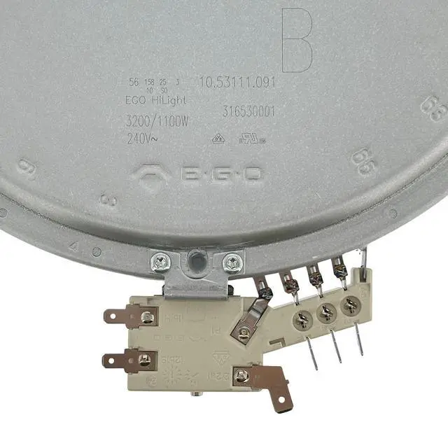 Alt view image 5 of 6 - 316530000 316530001 Range Cooktop 9" Radiant Surface Element Burner 3200(1100) W OEM Replacement Parts, Replaces W10251107 WPW10251107 W10251108 WPW10251108 W10631481 00755050 9000889418 9000750482