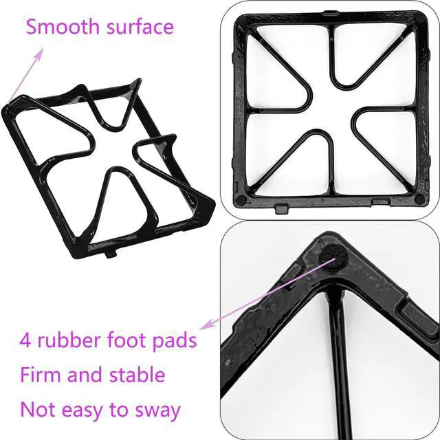 Alt view image 3 of 6 - WB31K10034 Cast Iron 4 Burner Grate, Stove Grates Replacement for GE Gas Range Oven Stove Top Surface Grate | WB31K10065, 8-1/2 x 8-1/2