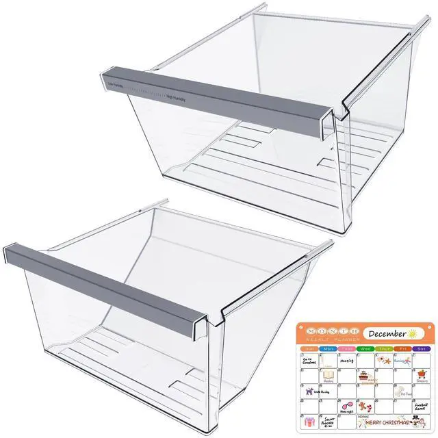 Main image of UPGRADED W11162443 Crisper Drawer & W11162446 Fridge Drawer For Whirlpool Refrigerator Drawers Replacement WRS315SDHZ02 WRS315SDHZ05 WRS315SDHZ08 WRS321SDHZ08 Parts Whirlpool Fridge Drawers WRS325SDHZ