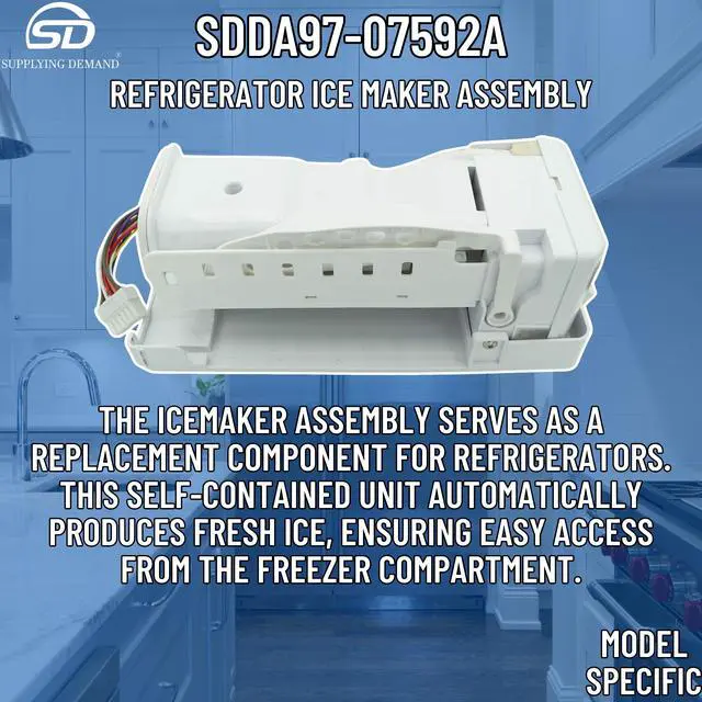 Alt view image 3 of 7 - DA97-07592A 2051096 Refrigerator Ice Maker Assembly Replacement Model Specific Not Universal