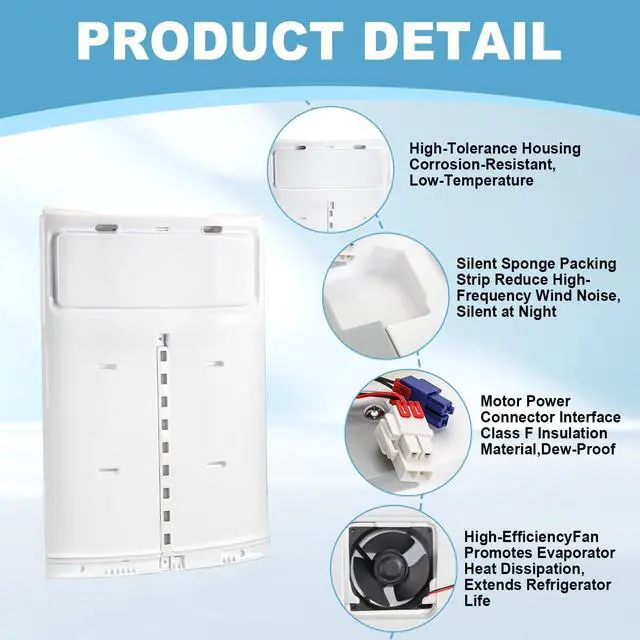 Alt view image 5 of 7 - DA97-12609C Refrigerator Evaporator Fan Motor Cover Compatible with Samsung Refrigerator Evaporator Models Replace for DA97-12609A, 3973492, AP5651826, PS5575384, EAP5575384