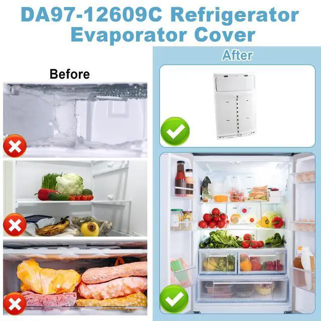 Alt view image 7 of 7 - DA97-12609C Refrigerator Evaporator Fan Motor Cover Compatible with Samsung Refrigerator Evaporator Models Replace for DA97-12609A, 3973492, AP5651826, PS5575384, EAP5575384