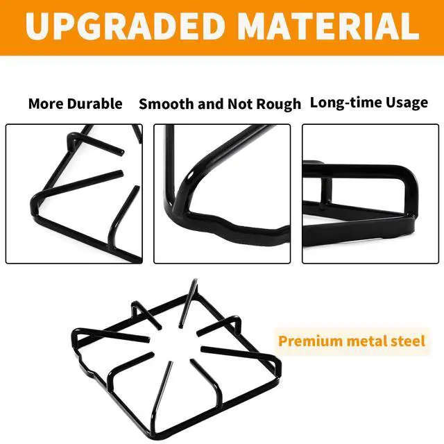 Alt view image 4 of 7 - Upgraded WB31K10016 WB31K10015 Grates Replacement Parts for GE Stove Grate Cast Iron Grate Kenmore Hotpoint Gas Range Grate General Electric Cooktop Burner Grate Stove Top Parts Metal Rack 4Pcs