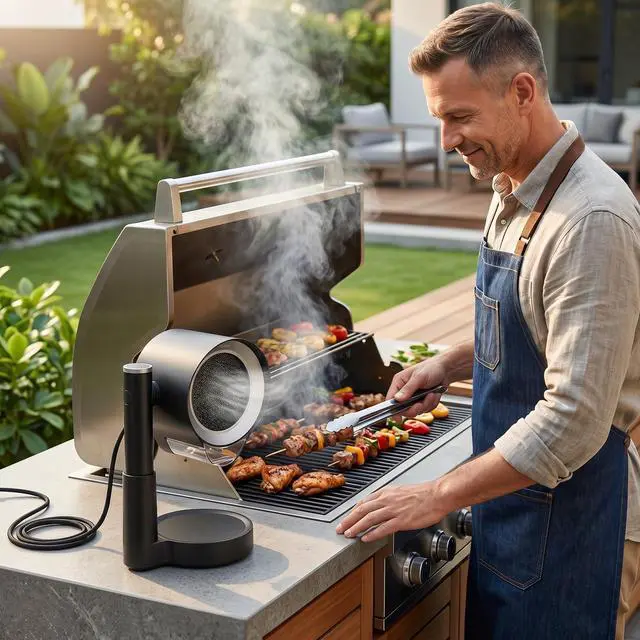 Alt view image 7 of 7 - Portable Range Hood Kitchen Exhaust Fan 3 Speeds Height angle adjustable
