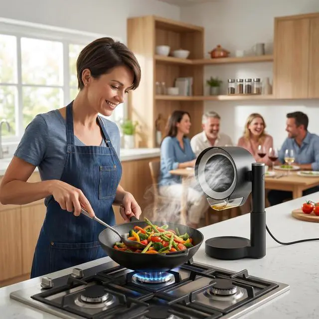 Alt view image 6 of 7 - Portable Range Hood Kitchen Exhaust Fan 3 Speeds Height angle adjustable
