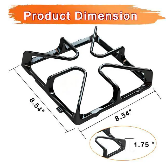 Alt view image 2 of 7 - WB31K10034 WB31K10065 Stove Grate Replacement for GE Gas Range, Cast Iron Burner Grates for General Electric Stove Top Surface Grate Rack, Compatible with JGBP29MEM1BS, 4 Pack