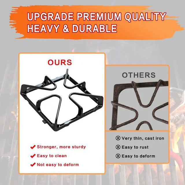 Alt view image 4 of 7 - WB31K10034 WB31K10065 Stove Grate Replacement for GE Gas Range, Cast Iron Burner Grates for General Electric Stove Top Surface Grate Rack, Compatible with JGBP29MEM1BS, 4 Pack